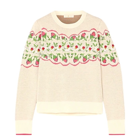 Tory Burch | Sweaters | Nwt Tory Burch Strawberry Sweater Xl | Poshmark